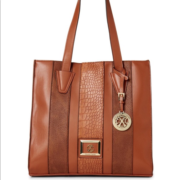 Christian Lacroix Handbags - Christian LaCroix Claire Tan Faux Leather Tote